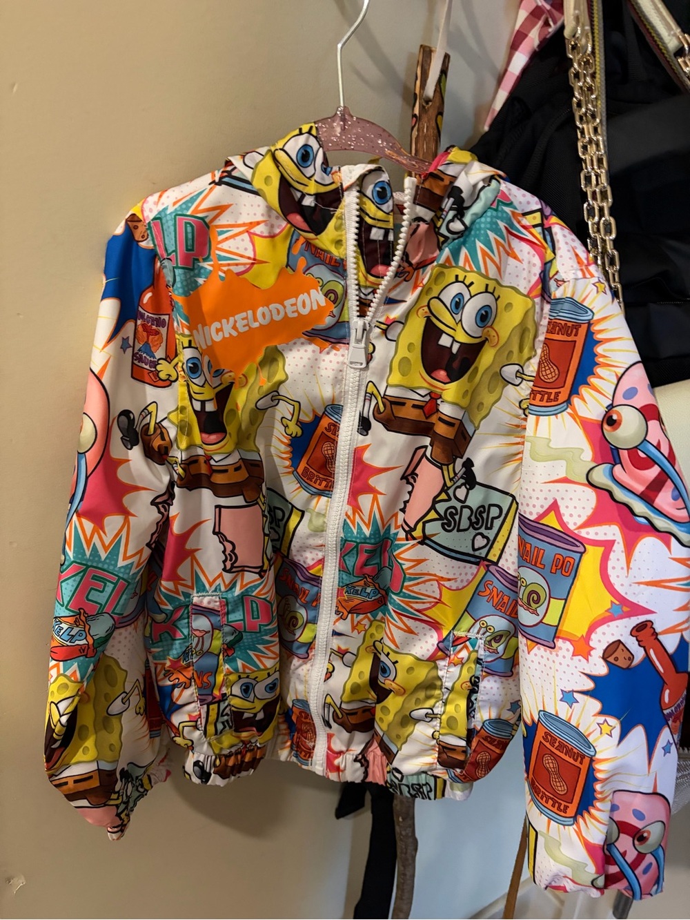 SpongeBob Squarepants Multicolor Hooded Puffer Jacket - Yellow & Blue Accents